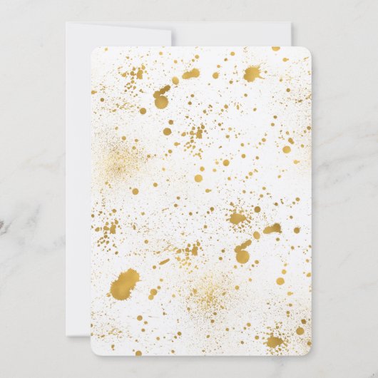 Gouden Spletters bruiloft Kaart (Achterkant)