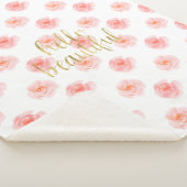 Gouden Spletters Hallo Roze Roses Sherpa Deken (3/4)