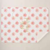 Gouden Spletters Hallo Roze Roses Sherpa Deken (Voorkant (horizontaal))