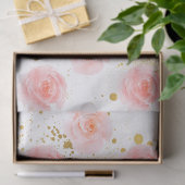 Gouden Spletters Roze Rozen Waterverf Tissuepapier (Geschenk)