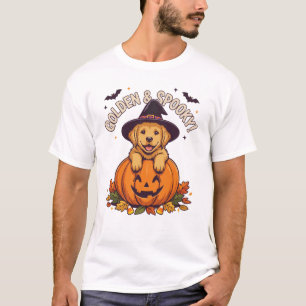Gouden Spooky Retriever Puppy Halloween Pompoen Wi T-shirt