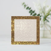 Gouden sprankelende achtergrond vierkante uitnodig kaart (Staand voorkant)