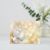 Gouden sprankelende achtergrond Wit Zilveren Ornam Briefkaart (Staand voorkant)