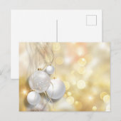 Gouden sprankelende achtergrond Wit Zilveren Ornam Briefkaart (Voorkant / Achterkant)