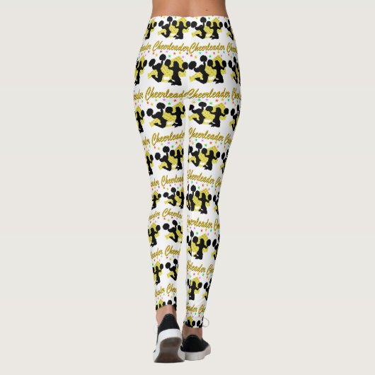 GOUDEN SPRANKELENDE CHEERLEADER MEGAPHONE LEGGINGS (Achterkant)