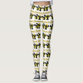 GOUDEN SPRANKELENDE CHEERLEADER MEGAPHONE LEGGINGS (Voorkant)