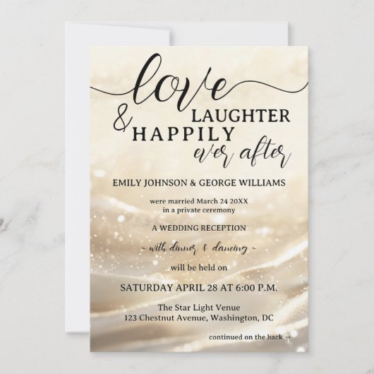 Gouden sprankelende Elope nog lang en gelukkig na Kaart (Voorkant)