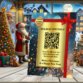 Gouden sprankelende feestelijke kerst Feestdagen Reclamebord Met Voetstuk