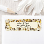 Gouden sprankelende kerst retour adreslabel etiket (Insitu)