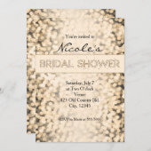 Gouden sprankelende Lichten BRUIDSDOUCHE Uitnodigi Kaart (Voorkant / Achterkant)