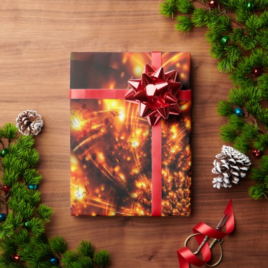Gouden sprankelende lichten cadeaupapier (Feestdagen Geschenken)