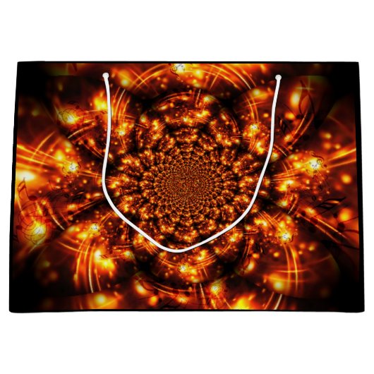 Gouden sprankelende lichten groot cadeauzakje (Voorkant)