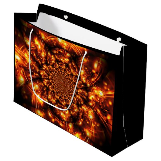 Gouden sprankelende lichten groot cadeauzakje (Voorkant Gekanteld)