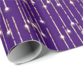 Gouden sprankelende lichten op Paarse Cadeaupapier (Rol Hoek)