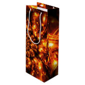 Gouden sprankelende lichten wijn cadeautas (Voorkant Gekanteld)