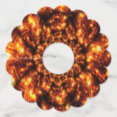 Gouden sprankelende lichten wijnglaslabel (Voorkant)