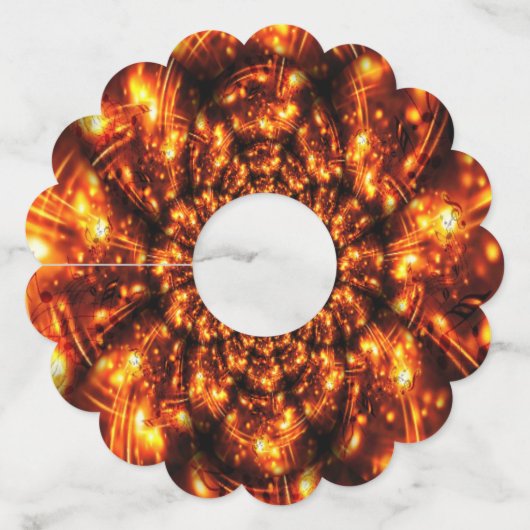 Gouden sprankelende lichten wijnglaslabel (Voorkant)