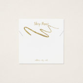 Gouden sprankelende squiggle ketting display kaart (Voorkant)