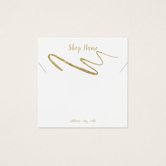 Gouden sprankelende squiggle ketting display kaart (Voorkant)