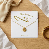 Gouden sprankelende squiggle ketting display kaart