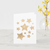 Gouden sprankelende sterren Vrolijk Kerstfeest Vak Kaart (Gele Bloem)