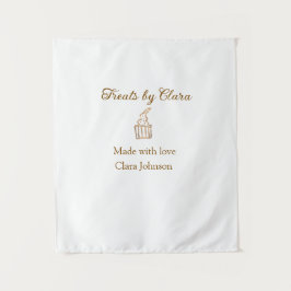 Gouden sprankelende traktaties bakkerij gemaakt me wandkleed