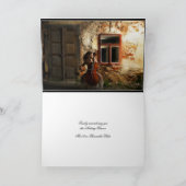 Gouden Springend Rendier Vouw Foto Kaart (Binnen)