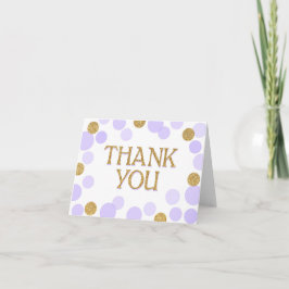 Gouden Sprinkles Scatter Lavendel Stippen Dank u Bedankkaart