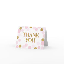 Gouden Sprinkles Scatter Roze Stippen Dank u