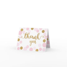 Gouden Sprinkles Scatter Roze Stippen Dank u