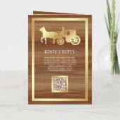 Gouden Sprookjeskasteel Koets QR Code Bruiloft (Achterkant)