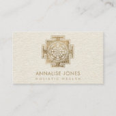 Gouden Sri Yantra / Sri Chakra Dot Art Visitekaartje (Voorkant)