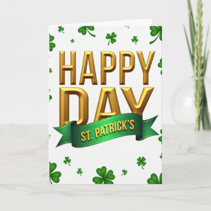 Gouden St. Patrick Gelukkige Dag Kaart