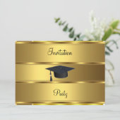 Gouden staaf Afstudeer uitnodiging (Staand voorkant)