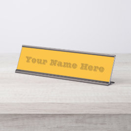 Gouden staaf Geel Herfst Herfst Effen Kleur Bureau Naambordje