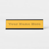 Gouden staaf Geel Herfst Herfst Effen Kleur Bureau Naambordje (Voorkant)