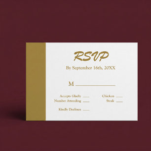 Gouden Staaf Minimalistisch Modern RSVP Kaartje