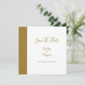 Gouden Staaf Minimalistische Modern Save The Date (Staand voorkant)