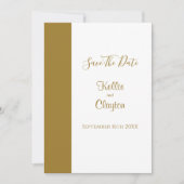 Gouden Staaf Minimalistische Moderne Sla De Datum  Kaart (Voorkant)
