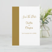 Gouden Staaf Minimalistische Moderne Sla De Datum  Kaart (Staand voorkant)
