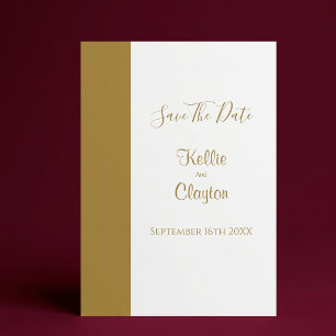 Gouden Staaf Minimalistische Moderne Sla De Datum Kaart