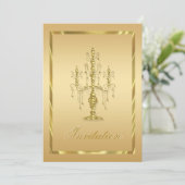 Gouden Staande Barokke Kroonluchter Kaart (Staand voorkant)