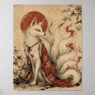 Gouden Staart Kitsune Geest Poster