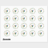 Gouden-staart Saffier Kolibrie Blanco Ronde Sticker (Vel)
