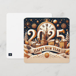 Gouden stadsgezicht aftellen feestdagenkaart