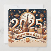 Gouden Stadsgezicht Aftelling Feestdagenkaart (Voorkant)