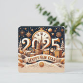 Gouden Stadsgezicht Aftelling Feestdagenkaart (Staand voorkant)