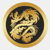 GOUDEN STAMDRAAK RONDE STICKER (Voorkant)