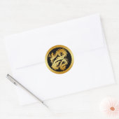 GOUDEN STAMDRAAK RONDE STICKER (Envelop)