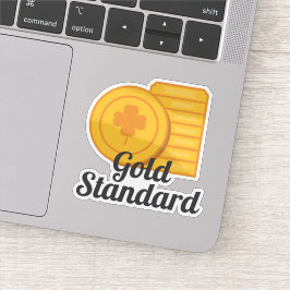 Gouden Standaard St. Patrick's Day Gouden Munten Sticker